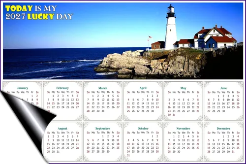 Vista 2 de Calendario magnético 2025 – Imanes de calendario – Today is my Lucky Day – Resistente a la decoloración, desgarros y agua