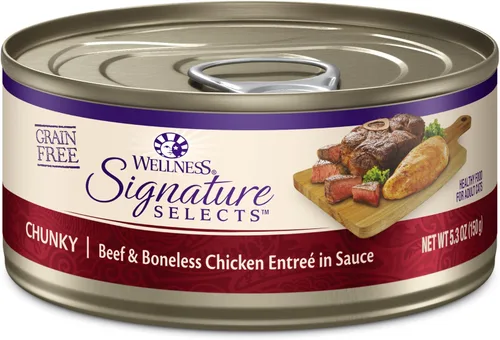 Vista 27 de Wellness CORE Signature Selects - Alimento húmedo enlatado grueso para gatos adultos, natural, rico en proteínas, sin granos, receta de carne de res