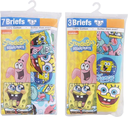 Vista 5 de SpongeBob SquarePants Boys' Tienda Exclusive Underwear Multipacks with Patrick, Squidward and More in Sizes 4, 6, 8, 10 & 12