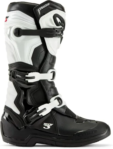 Vista 3 de Alpinestars Tech 3 - Botas de motocross para adulto, Negro/Blanco