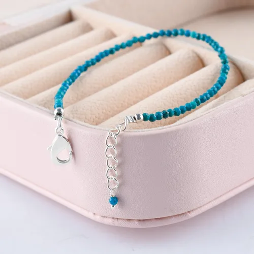 Vista 11 de Yanara Stone Bracelets For Women Beads Dainty Gemstones Jewelry for Women Birthstone, Chakra Energy Healing Crystals, Silver Plated Chain 8 inch