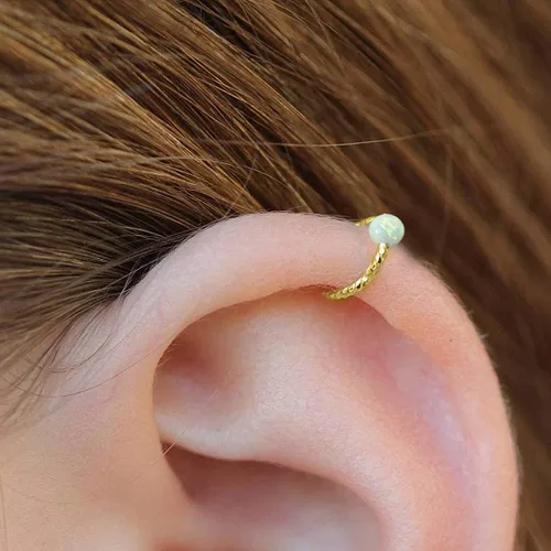 Vista 43 de Variedad de aretes de aro para cartílago