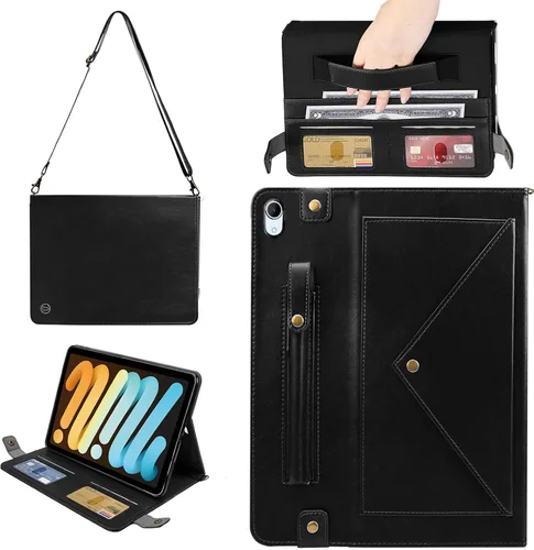 Vista 75 de Funda tipo bolso para iPad mini de 5ª/4ª/3ª/2ª/1ª generación de 7.9 pulgadas, Techcircle funda ligera tipo folio con soporte bandolera con billetera