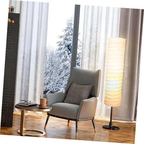 Vista 4 de Lámpara de mesa, pantalla de papel, accesorios de luz, pantalla de pie de papel de arroz, pantalla clásica moderna de papel, bombilla de piso