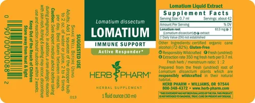 Vista 7 de Herb Pharm Extracto líquido de Lomatium para el apoyo del sistema inmunológico - 1 onza