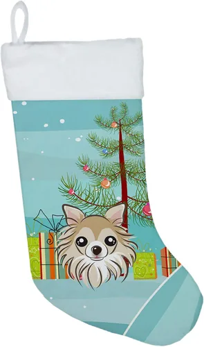 Vista 45 de Caroline's Treasures BB1590CS Árbol de Navidad y Alaskan Malamute Calcetines de Navidad para colgar en la chimenea, decoración de fiesta de Navidad