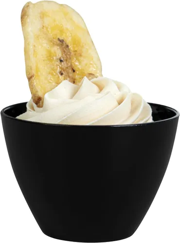 Vista 8 de Restaurantware - Mini cuencos de degustación de 2 onzas, 100 cuencos redondos- Desechables, resistentes, cuencos de postre de plástico negro