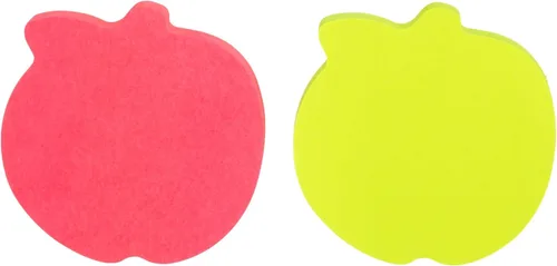 Vista 2 de Notas Post-it, forma de manzana, colores surtidos, 66 x 66 mm, 2 blocs, 75 hojas/bloc (7350-APL)