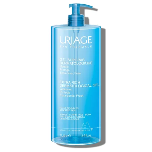 Vista 9 de Uriage Extra-rich Dermatological Face & Body Wash for Sensitive Skin, Preserves the Hydrolipidic Film of the Skin, Fresh Foaming Body Cleanser