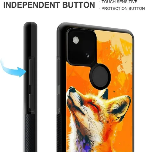 Vista 549 de Compatible con Google Pixel 4A 5G Mobile Case Creative Acrylic Panel trasero Silicona Protección Grip especialmente diseñado para Google Pixel 4A 5G