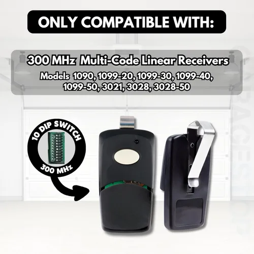 Vista 5 de Garage Stop Control Remoto para Abridor de Puerta de Garaje para Linear Multi-Code 3089 308911 MCS308911, Control Remoto para Abridor de Portón