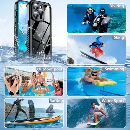 Vista 4 de Temdan Funda impermeable para cámara subacuática para iPhone 14 Pro Max, [IP68 fotografía subacuática y grabación de video] Funda para esnórquel
