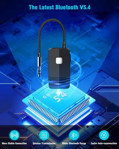 Vista 2 de Golvery, receptor Bluetooth (Bluetooth avanzado 4.1, A2DP) - adaptador de audio inalámbrico portable con entrada de 3,5 mm - disfruta la música