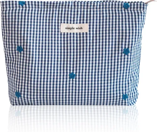 Vista 35 de Wudygirl Bolsa de maquillaje de lona para mujer, organizador estético de maquillaje, bolsa de maquillaje de viaje, bolsa de aseo para bolso, bolsa