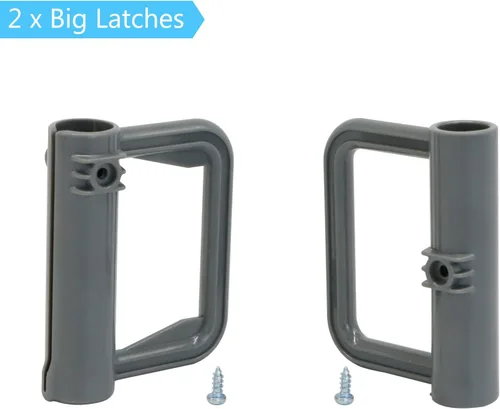 Vista 2 de KISKIZ Kit de piezas de repuesto retráctiles para puertas de bebé (gris) Juego completo de accesorios de montaje en pared con soportes, anclajes