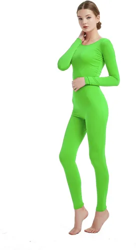 Vista 3 de Mono de manga larga de una pieza para mujer, unitardo Zentai de elastano