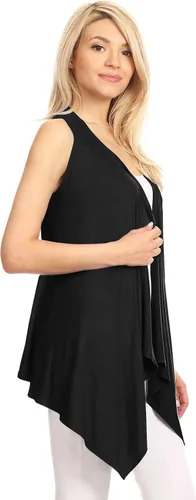 Vista 4 de LL - Chaleco ligero para mujer, abierto en el frente, de punto Fabricado en EE. UU.