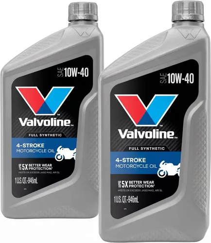 Vista 15 de Valvoline Aceite de motor de motocicleta de 4 tiempos 10W-40, 1 cuarto de galón