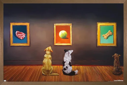Vista 51 de Trends International Lucia Heffernan Art - Póster de pared de museo del perro, 22.375 x 34 pulgadas, versión enmarcada en negro Versión con marco