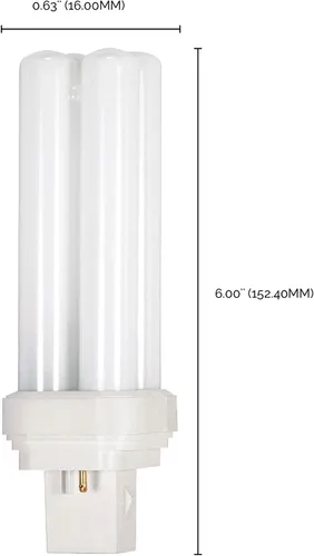 Vista 4 de Satco S6020 2700K 22-Watt GX32D-2 Base T5 Quad Tubo de 2 pines para balastos magnéticos, blanco