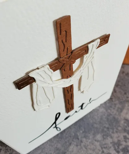 Vista 5 de Troqueles de metal con cruz de Pascua feliz, marco de crucifixión en 3D, plantillas de manualidades, tarjetas de corte para manualidades