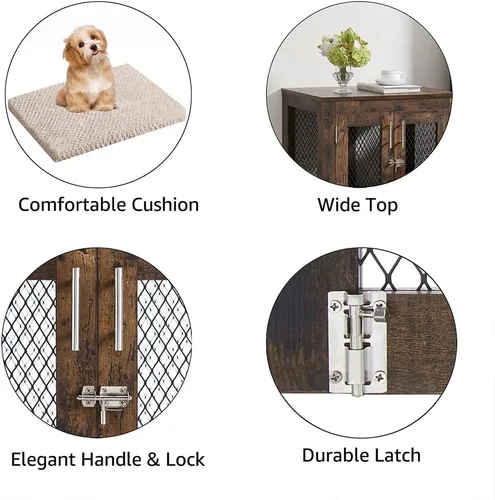 Vista 5 de unipaws Mueble pequeño para jaula de perros con bandeja para perros, gatos, mini cerdos, conejos, estética interior, perrera moderna y decorativa