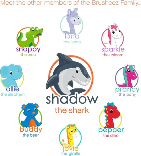 Vista 5 de Brusheez Paquete de 2 cabezales de cepillo de dientes electrónico (Shadow the Shark)