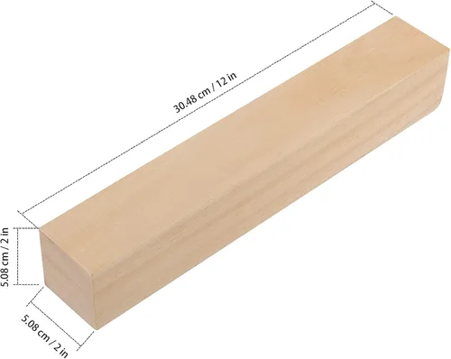 Vista 2 de 8 bloques de tallado de madera de pino de 2 x 2 x 12 pulgadas, rectángulos sin terminar en blanco para tallar bricolaje, arte y manualidades