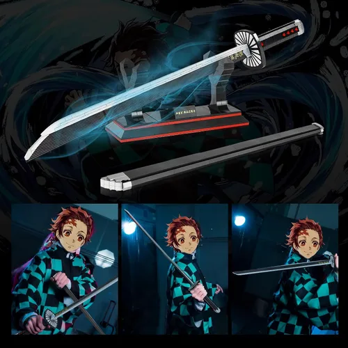 Vista 6 de Demon Sword Toy Building Set, Kamado Tanjirou Katana with Scabbard, Stand