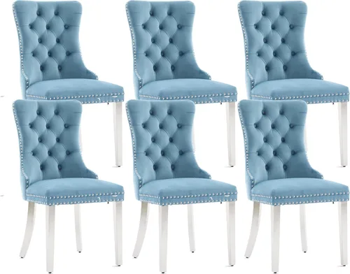 Vista 14 de Juego de 2 sillas de comedor de terciopelo beige, sillas de comedor tapizadas beige01