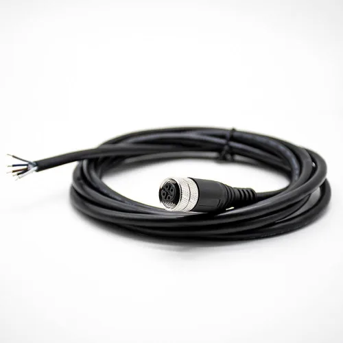 Vista 13 de Elecbee Cable M12 A-Code Conector recto de cabeza hembra individual Cable eléctrico de enchufe de aviación (cable de 12 pines 1M/3.3 pies)