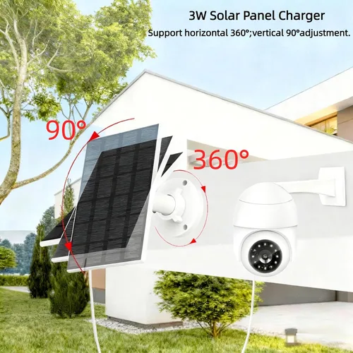 Vista 7 de Panel solar para comedero de pájaros, fuente de alimentación continua de 3W con enchufe tipo C para cámara de comedero de pájaros