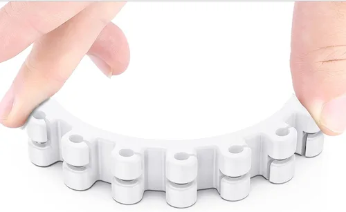 Vista 7 de SOULWIT Soporte de cable mejorado, clips de organizador de cable de gestión de cables de silicona autoadhesivos para cable de carga USB de Blanco