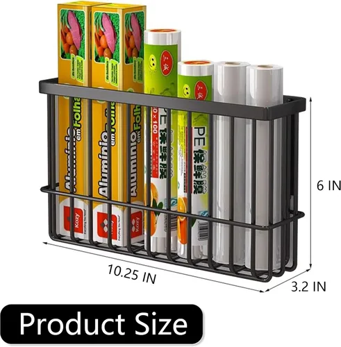 Vista 6 de Organizador magnético para refrigerador, cesta magnética, organizador de cocina, bolsa de metal con cierre hermético