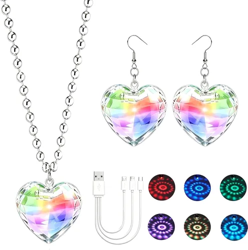 Vista 4 de RAHAN Pendientes LED Bola Disco 16 Colores Luz, Luz Recargable Proyectando Iluminar Multi