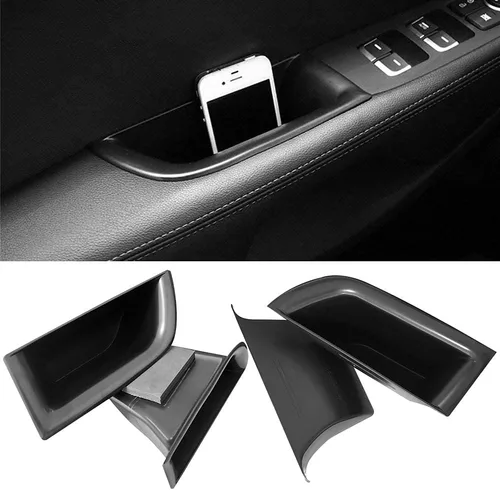 Vista 21 de Manija de bolsillo de almacenamiento lateral delantera, reposabrazos, contenedor de teléfono negro para Mercedes Benz Clase E E350 E400 E500 E63 AMG