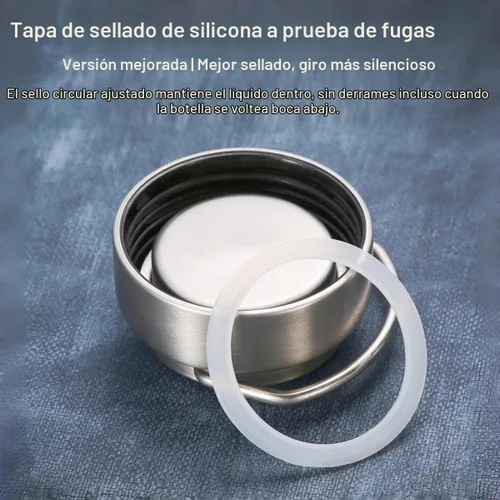 Vista 4 de CDJ Botella de agua de acero inoxidable de una sola pared sin aislamiento de 16 onzas, botella de agua de metal reutilizable para deportes, a prueba