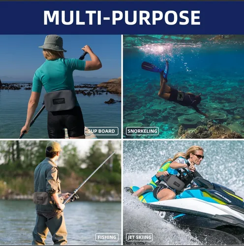 Vista 5 de THURSO SURF Riñonera Impermeable Bolsa Seca Bolsa Flotante Correa de Cintura Ajustable Mantén tu Teléfono y Objetos de Valor Seguros/Secos
