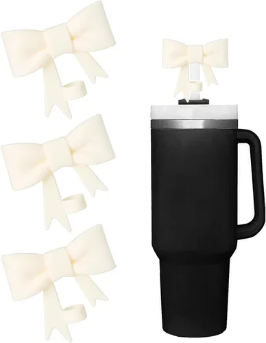 Vista 38 de Juego de 4 fundas de popote con diseño de estrella compatibles con vasos Stanley de 30 y 40 onzas, reutilizables, bonitas puntas de popote