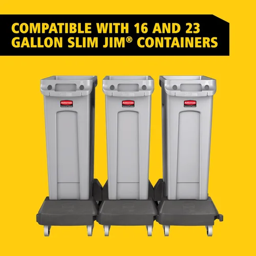 Vista 3 de Rubbermaid Commercial Products 1980602 Slim Jim - carrito de contenedor.
