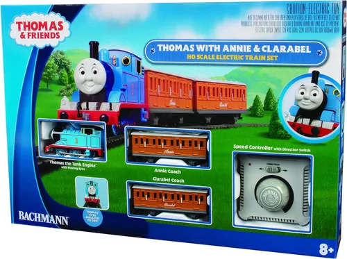 Vista 4 de Bachmann Trains - Thomas & Friends Thomas con Annie y Clarabel Juego de Tren Eléctrico Listo para Usar - Escala HO Complete Starter Set