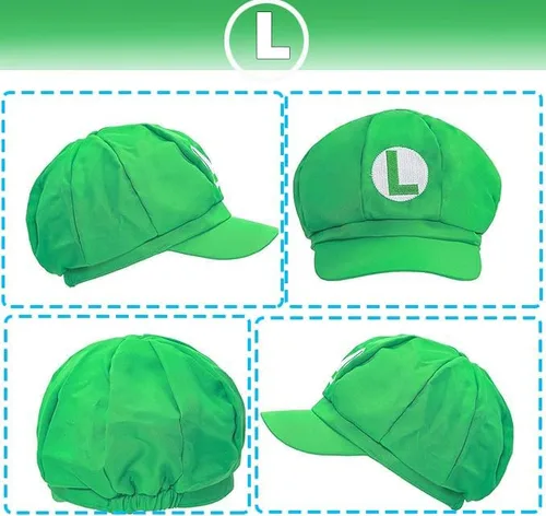 Vista 3 de ratote Mary and Luigi Hats Costume for AdultHalloween Cosplay Accessories Kit, Funny Couple Outfits for Men and Women