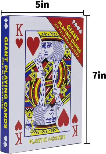 Vista 2 de SUUJI Juego de cartas de juego grandes, mazo gigante, de 5 x 7 pulgadas, juego de cartas de juego súper grande, puente, cartas de juego de póquer