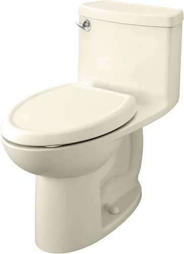 Vista 11 de American Standard 612AA001.020 Compact Cadet 3, inodoro de una pieza con asiento de cierre lento y anillo de cera, parte delantera alargada, Blanco