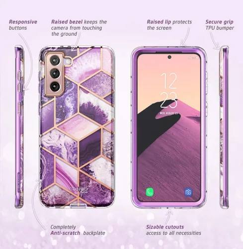 Vista 6 de i-Blason Cosmo Series - Funda para Samsung Galaxy S21 Plus 5G, funda protectora delgada y elegante sin protector de pantalla integrado (meta)