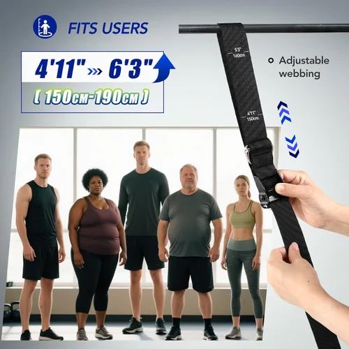 Vista 5 de ALongSong - Bandas de asistencia para dominadas con pedal de soporte para pies - Bandas de resistencia de servicio pesado mejoradas ajustables