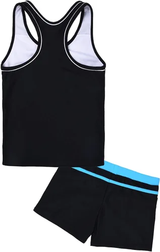 Vista 2 de Uhnice - Traje de baño de dos piezas para niña con tankini con shorts estilo niño