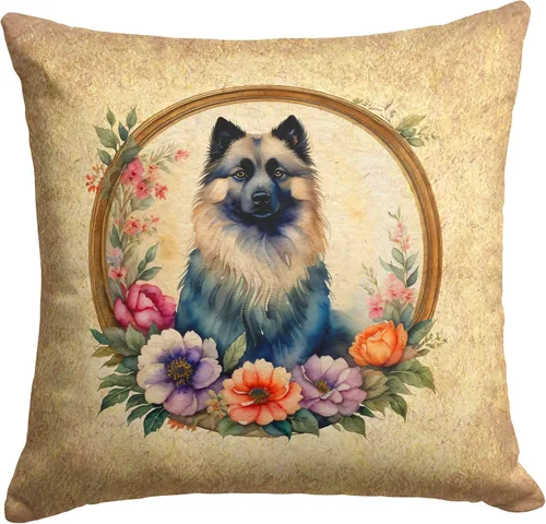 Vista 172 de Caroline's Treasures DAC2072PW1414 Affenpinscher and Flowers - Almohada decorativa de tela, lavable a máquina, para interiores y exteriores