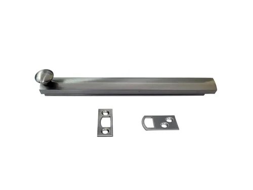 Vista 5 de QCAA Perno de superficie oculta de latón macizo resistente, 6 pulgadas, latón antiguo cepillado, 1 paquete, fabricado en Taiwán Latón envejecido