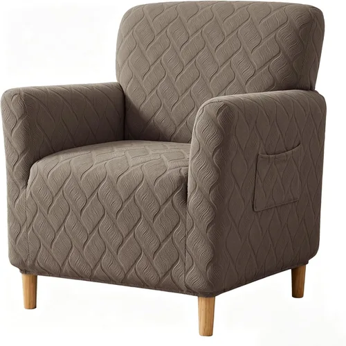 Vista 32 de LiveGo - Funda elástica para sillón de mediados de siglo moderno de 1 pieza, fundas de acento de jacquard para silla con brazos, fundas impermeables